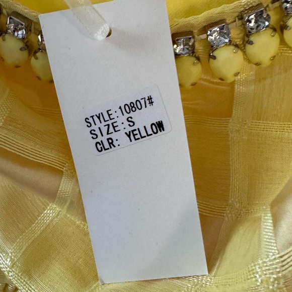 NEW Luck Paris Yellow Dress Size S - Picture 5 of 7